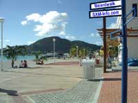 Boardwalk looking west in Philipsburg restaurants St Maarten Philipsburg restaurants Sint Maarten